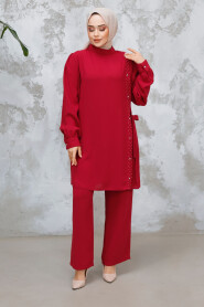 Modest Red Plus Size Dual Suit 65882K - 3