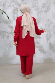 Modest Red Plus Size Dual Suit 65882K - 4