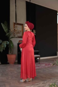 Modest Red Prom Dress 62191K - 4