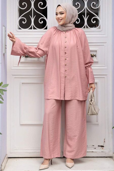 Modest Salmon Pink Dual Suit 30451SMN - NEVA STYLE