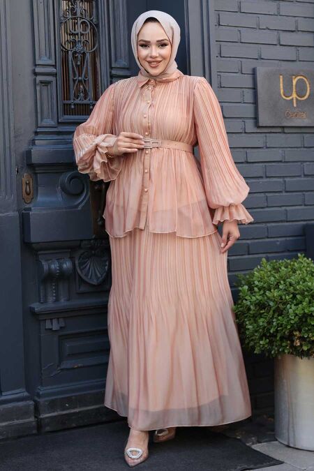 Modest Salmon Pink Dual Suit 4478SMN - NEVA STYLE