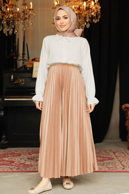 Modest Salmon Pink Skirt 9207SMN - NEVA STYLE