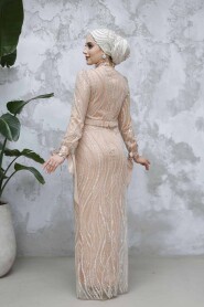 Modest Salmon Pink Wedding Dress 4764SMN - 5