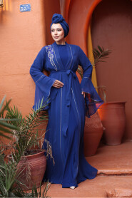 Modest Sax Blue Bridesmaid Dress 25905SX 