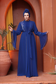Modest Sax Blue Bridesmaid Dress 25905SX - 2