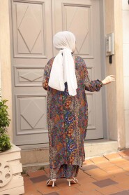 Modest Sax Blue Kimono Dual Suit 12885SX - 4