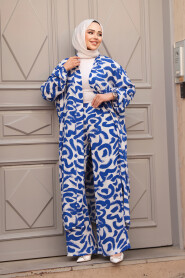  Modest Sax Blue Kimono Dual Suit 12886SX - 1