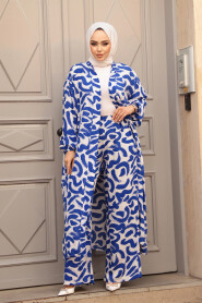  Modest Sax Blue Kimono Dual Suit 12886SX - 2