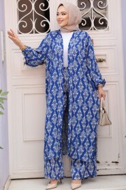 Modest Sax Blue Kimono Dual Suit 12888SX - 2