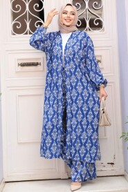 Modest Sax Blue Kimono Dual Suit 12888SX - 3