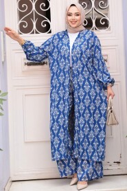 Modest Sax Blue Kimono Dual Suit 12888SX - 1