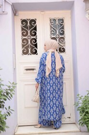 Modest Sax Blue Kimono Dual Suit 12888SX - 4