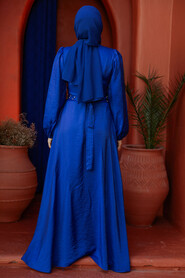 Modest Sax Blue Prom Dress 23301SX - 4