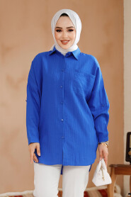 Modest Sax Blue Shirt Tunic 70781SX - 2