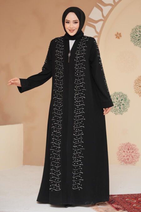 Modest Silver Plus Size Abaya 29127GMS - NEVA STYLE