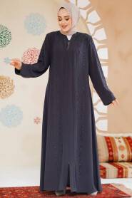 Modest Smoke Color Abaya For Women 29113FU 