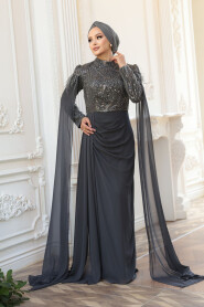 Modest Smoke Color Bridesmaid Dress 52592FU - 2