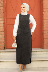 Modest Smoke Color Denim Dress 19011FU - 1