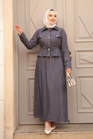 Modest Smoke Color Dual Suit Dress 44651FU - 2