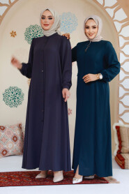 Modest Smoke Color Dubai Abaya 45283FU - 5