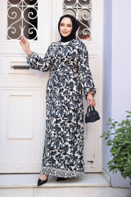 Modest Smoke Color Flower Summer Dress 24081FU - 2