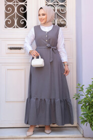 Modest Smoke Color Gilet Dress 70501FU - 2