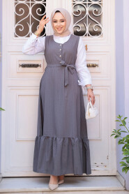 Modest Smoke Color Gilet Dress 70501FU - 3