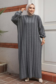 Modest Smoke Color Knitwear Dress 30633FU - 2