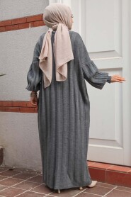 Modest Smoke Color Knitwear Dress 30633FU - 3