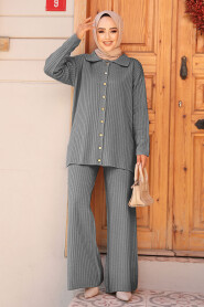 Modest Smoke Color Knitwear Dual Suit 10239FU 