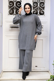 Modest Smoke Color Knitwear Dual Suit 50602FU - 1