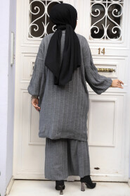 Modest Smoke Color Knitwear Dual Suit 50631FU - 3