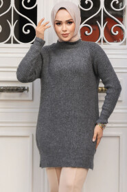 Modest Smoke Color Knitwear Top 20085FU - 1