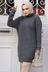 Modest Smoke Color Knitwear Tunic 20223FU 