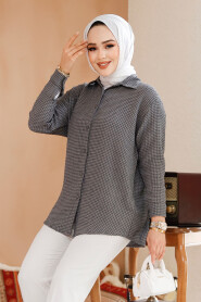 Modest Smoke Color Shirt Top 70901FU 