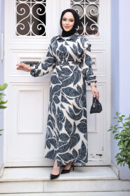 Modest Smoke Color Summer Dress 24082FU - 2