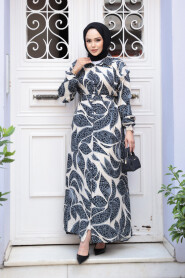 Modest Smoke Color Summer Dress 24082FU - 1