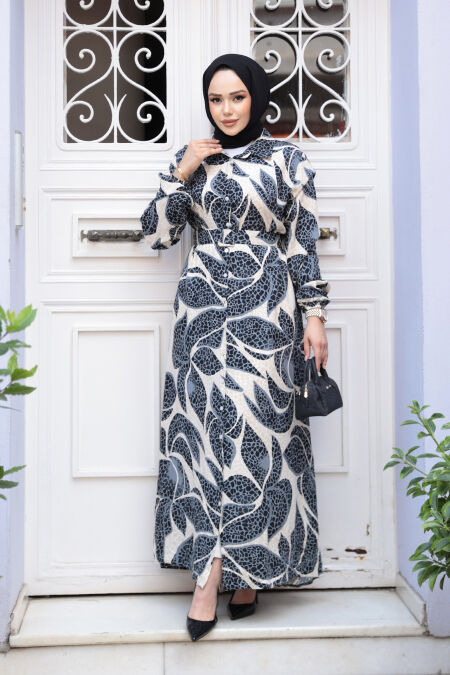 Modest Smoke Color Summer Dress 24082FU - NEVA STYLE