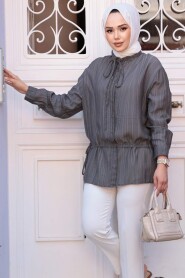 Modest Smoke Color Top 32358FU - 3