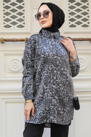 Modest Smoke Color Tunic 21404FU - 1