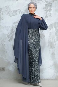 Modest Smoke Color Wedding Dress 50231FU - 4