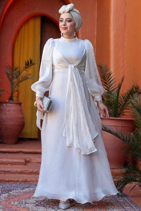 Modest Stone Bridesmaid Gown 52223TAS - NEVA STYLE