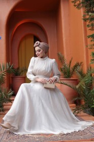 Modest Stone Evening Dress 51072TAS - 5