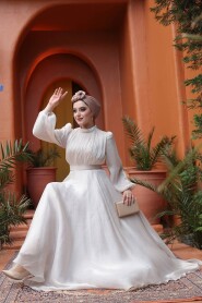 Modest Stone Evening Dress 51072TAS - 4