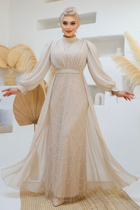 Modest Stone Islamic Clothing Evening Dress 46301TAS - NEVA STYLE
