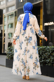 Modest Stone Long Floral Dress 22052TAS - 2