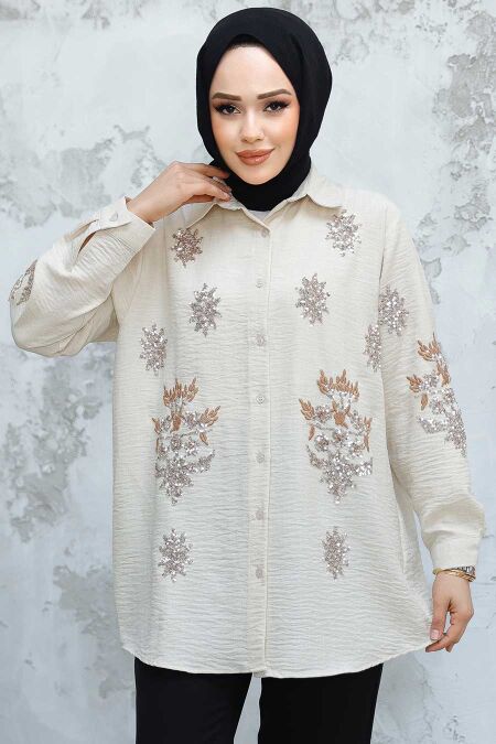 Modest Stone Shirt Tunic 45270TAS - NEVA STYLE