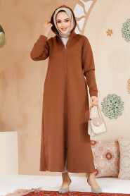 Modest Sunuff Colored Coat 72231TB - 2