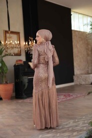Modest Sunuff Colored Evening Dress 52057TB - 4