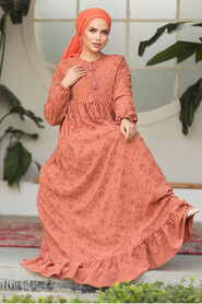 Modest Sunuff Colored Summer Dress 23201TB - 3